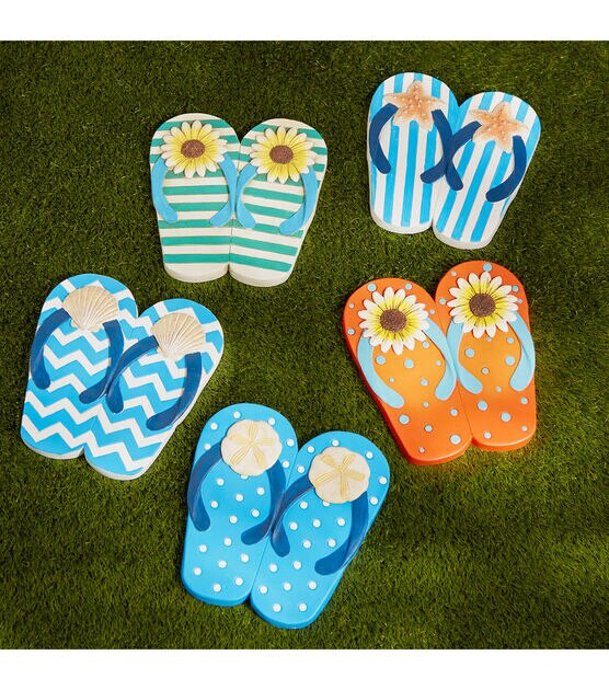 Zingz & Thingz Sunflower Dot Flip Flop Stepping Stone, , hi-res, image 6