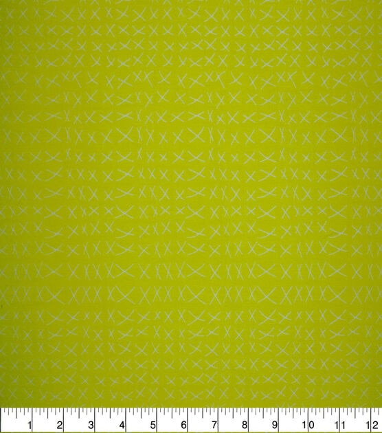 Funky X Print on Yellow Quilt Cotton Fabric by Quilter's Showcase