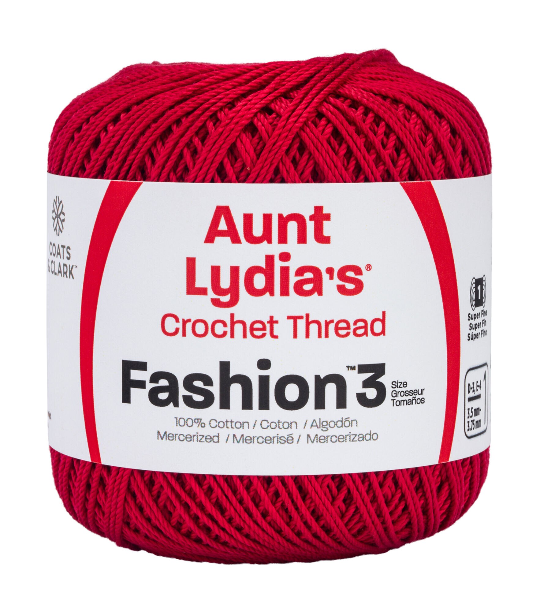 Aunt Lydia's Fashion Cotton Crochet Thread, Scarlet, hi-res