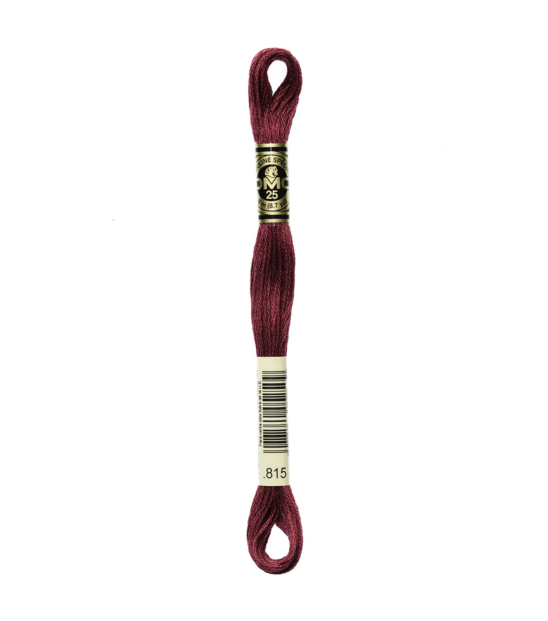 DMC 8.7yd Red & Oranges 6 Strand Cotton Embroidery Floss, 815 Medium Garnet, hi-res