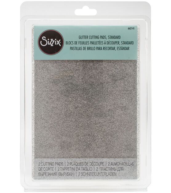 Sizzix Big Shot Cutting Pads 1 Pair Clear With Silver Glitter Standard