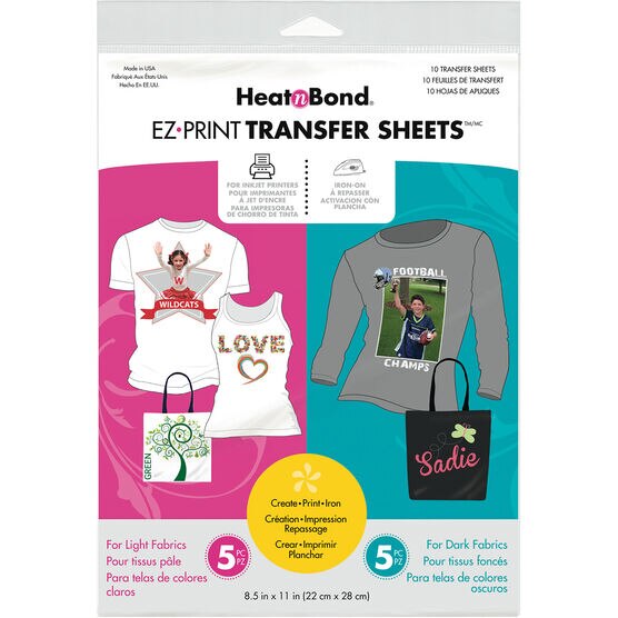 HeatnBond EZ Print 8.5" x 11" Transfer Sheet Combo 10pk