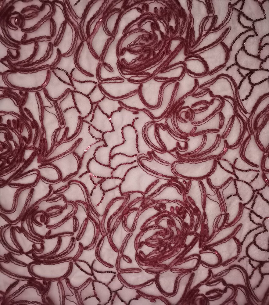 Corded Sequin Roses on Mesh Fabric | JOANN