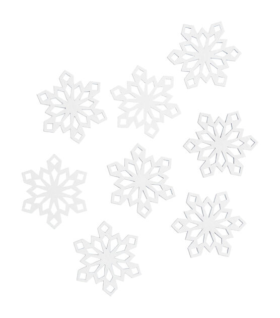 Flair Originals 1 1/2" White Wood Snowflake Novelty Buttons 8pk, , hi-res, image 3