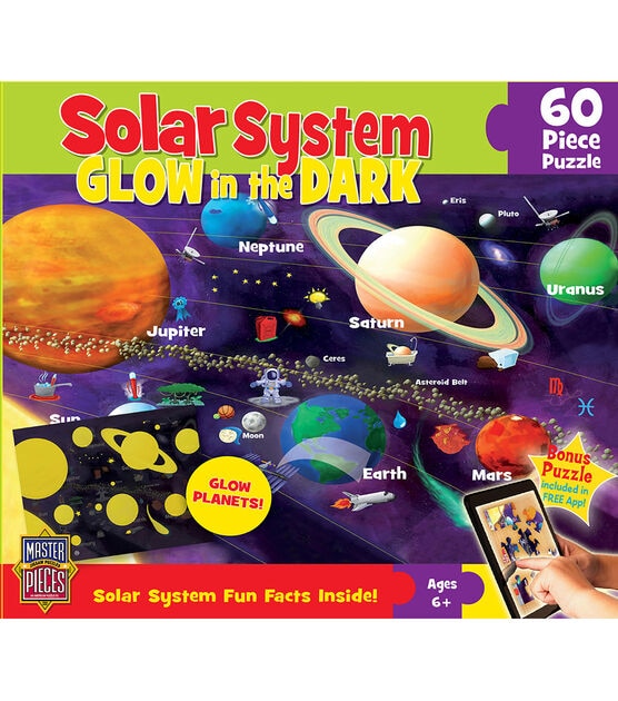 MasterPieces 16.5" x 13" Solar System Glow in the Dark Puzzle 60pc