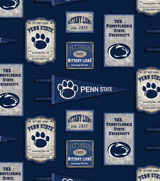 Penn State Cotton Fabric Vintage Pennant