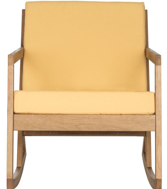 Safavieh 26" x 38" Natural & Yellow Vernon Outdoor Rocking Chair