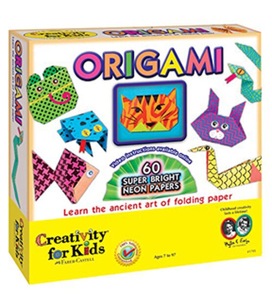 Creativity For Kids 60 Sheet Super Bright Neon Origami Paper Craft Kit