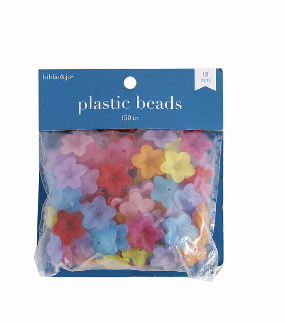 18mm Multicolor Plastic Flower Petal Beads 150pc by hildie & jo, , hi-res, image 1