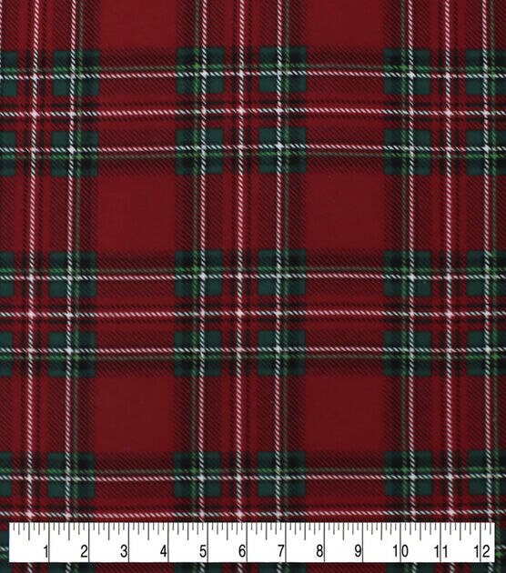 Red Plaid Super Snuggle Christmas Flannel Fabric, , hi-res, image 3