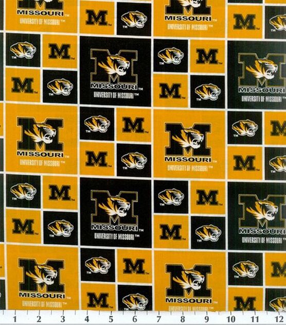 University of Missouri Tigers Cotton Fabric Block
