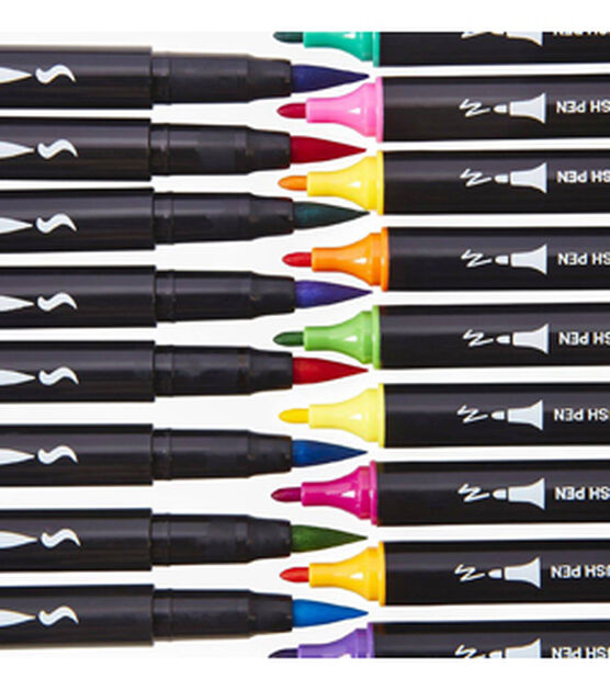 KINGART® PRO Twin-Tip™ 445 Series Brush Pen Art Markers, Set of 24