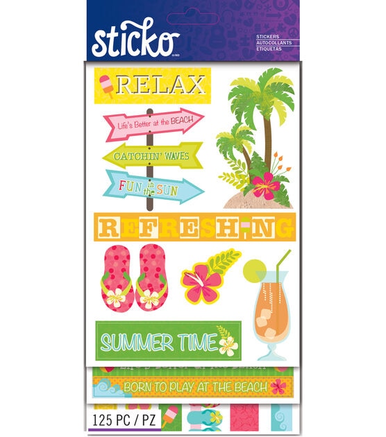 Sticko Summer 5 Sheet 125pc Stickers