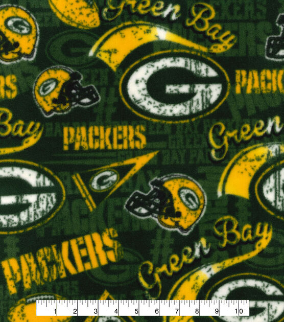 Fabric Traditions Green Bay Packers Fleece Fabric Retro