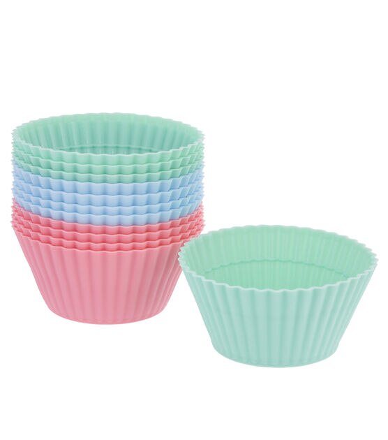  Wilton Round Silicone 12 Count Baking and Craft Cups, Pastel:  Reusable Baking Cups: Home & Kitchen