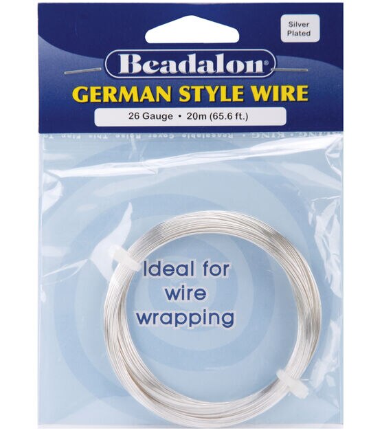 Beadalon German Style Round Wire 26 Gauge 65.5 Feet Pkg Silver
