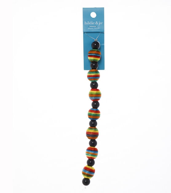 Multicolor Carnival Thread Plastic Sphere Bead Strand by hildie & jo