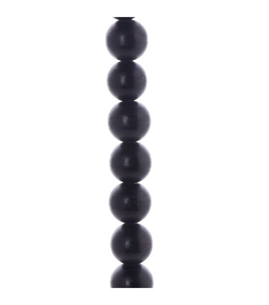 7" x 12mm Matte Black Glass Bead Strand by hildie & jo, , hi-res, image 2