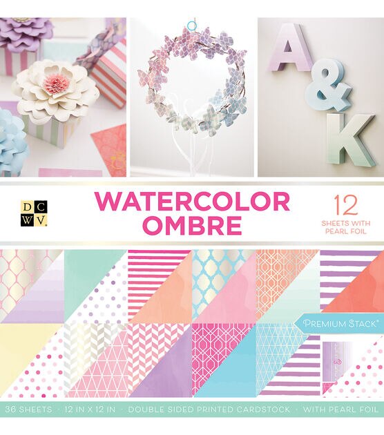 DCWV Premium Stack Double-sided Printed Cardstock - Watercolor Ombre