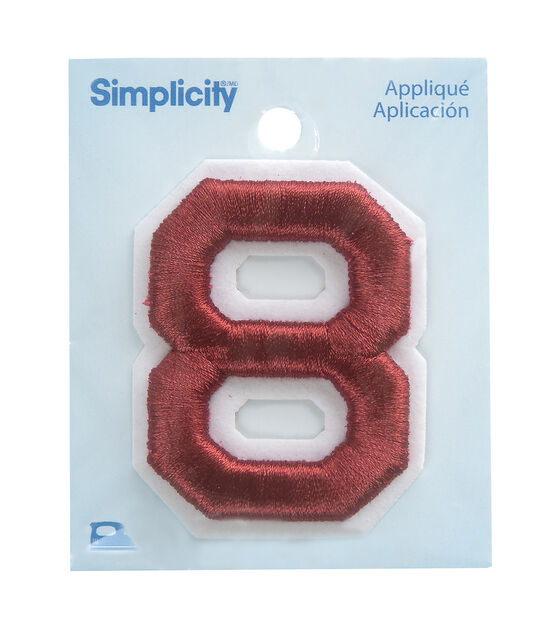 Simplicity 2" Raised Embroidered Number Applique, , hi-res, image 5