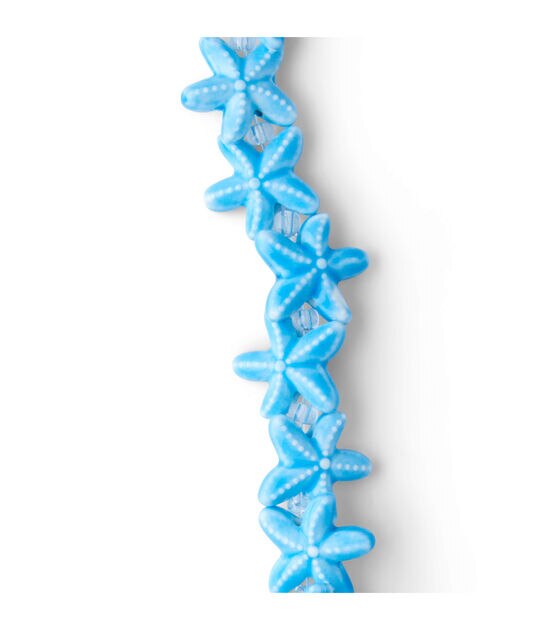 7" Light Blue Ceramic Starfish Bead Strand by hildie & jo, , hi-res, image 3
