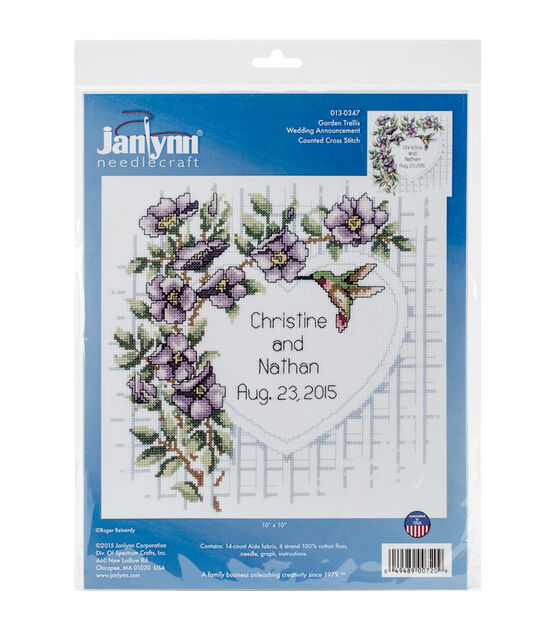 Janlynn 10" Garden Trellis Counted Cross Stitch Kit