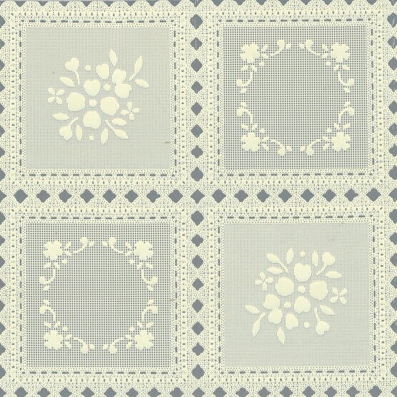 Tablecloth Vinyl 54" Squares Ecru