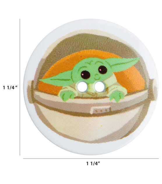 Disney 1 1/4" Mandalorian Baby Yoda 2 Hole Buttons 3pk, , hi-res, image 4