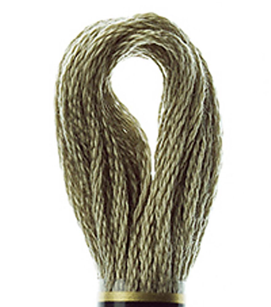 DMC 8.7yd Greens & Grays 6 Strand Cotton Embroidery Floss, 642 Dark Beige Gray, swatch, image 21