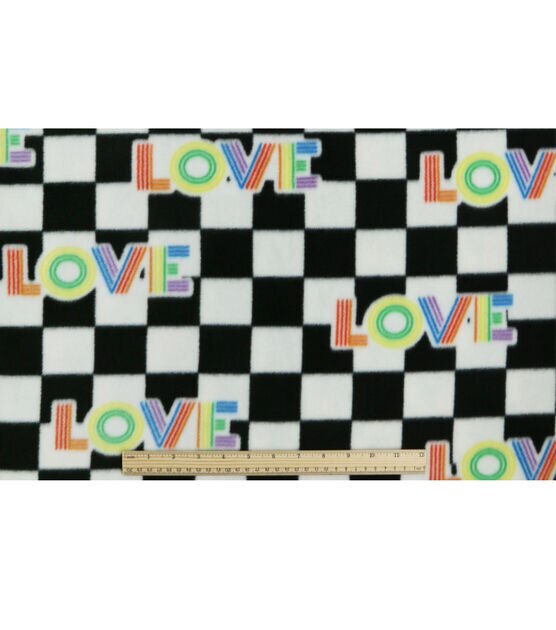 Pride Love on Checkered Anti Pill Fleece Fabric, , hi-res, image 4