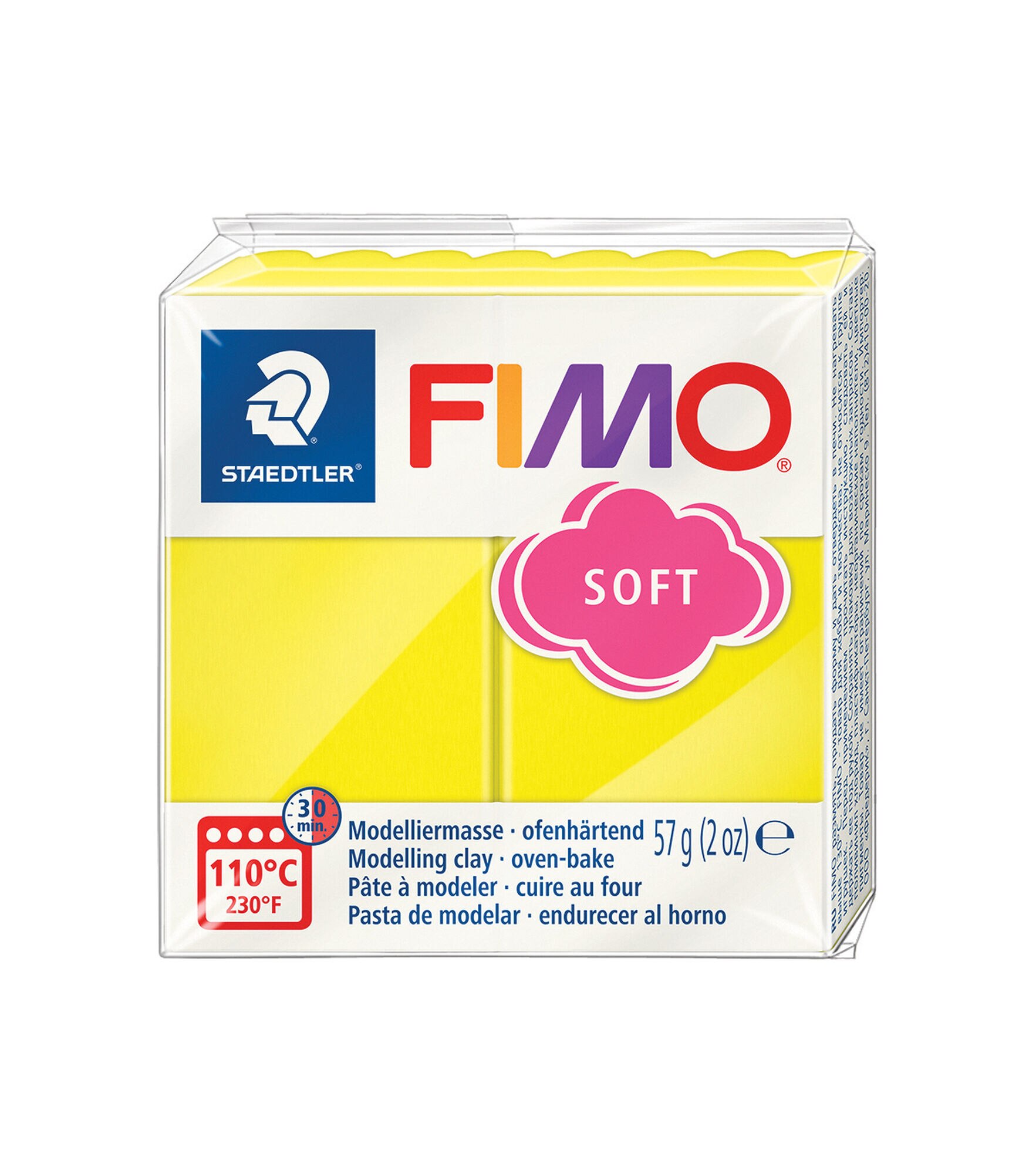 Fimo 2oz Soft Oven Bake Modeling Clay, Lemon, hi-res