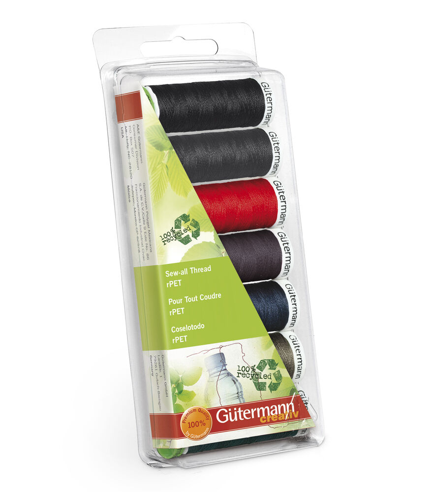 Gutermann Recycled Polyster Thread 7pack, Recycled Polyester 7 Spool Pac, swatch