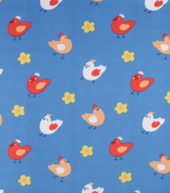 Chickens Blizzard Prints Fleece Fabric