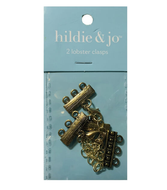 2pk Antique Gold Metal Adjustable 3 Loop Lobster Clasps by hildie & jo