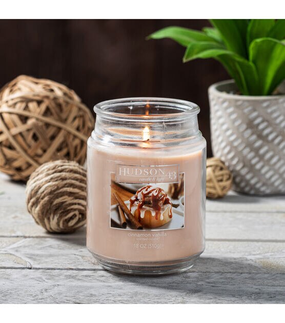 18oz Vanilla Cinnamon Scented Jar Candle by Hudson 46, , hi-res, image 5