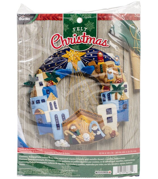 Bucilla Town Of Bethlehem Wreath Needle Felting Applique Kit