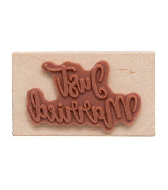 American Crafts Wooden Stamp Just Married, , hi-res, image 2