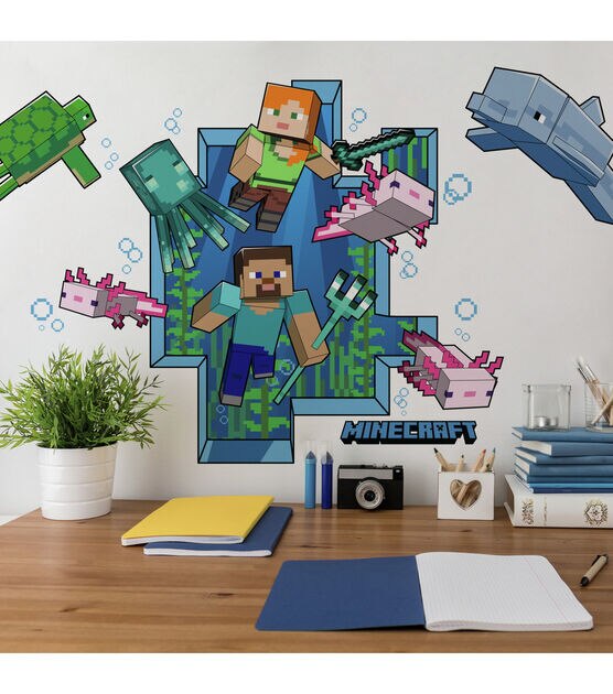 RoomMates Minecraft Peel & Stick Giant Wall Decal Wallpaper
