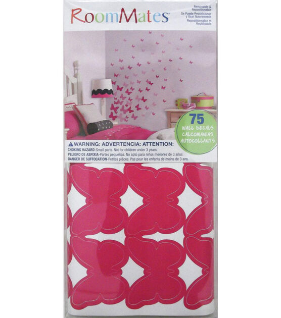 RoomMates Wall Decals Pink Flutter Butterflies, , hi-res, image 6