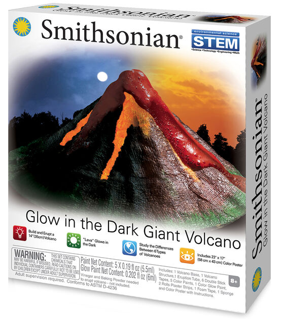 Smithsonian 12" x 10" Giant Volcano Build & Erupt Kit 20pc, , hi-res, image 1