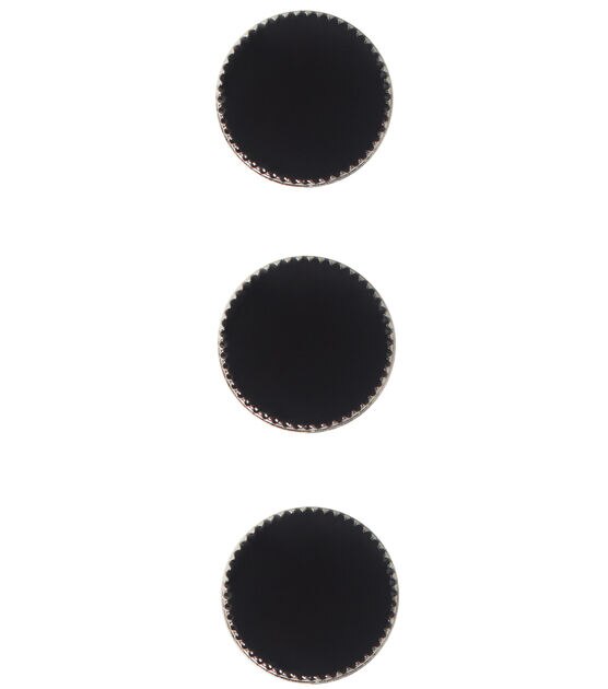 La Mode 5/16" Black & Silver Shank Buttons 3pk, , hi-res, image 3
