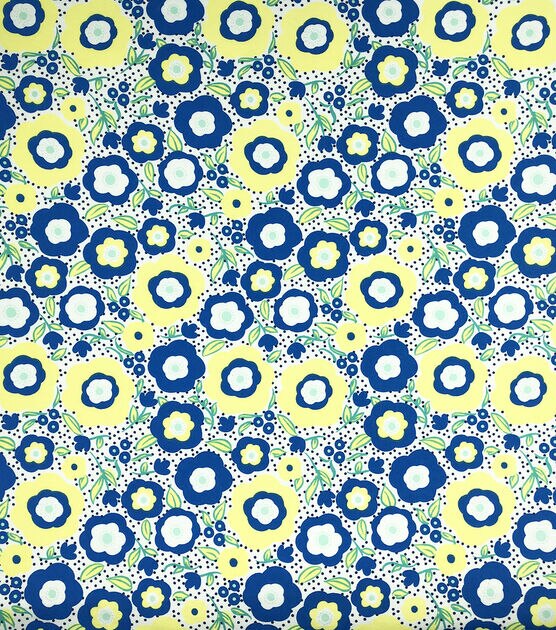 Mimosa Daisy Blue Super Snuggle Flannel Fabric, , hi-res, image 2