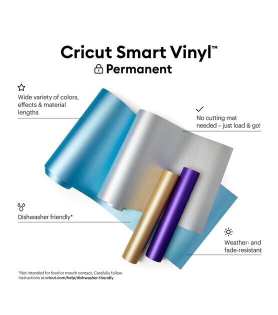  Cricut Smart Permanent Vinyl (13in x 12ft, Black) for
