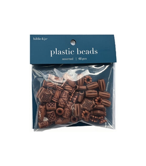 48ct Natural Assorted Plastic Beads by hildie & jo
