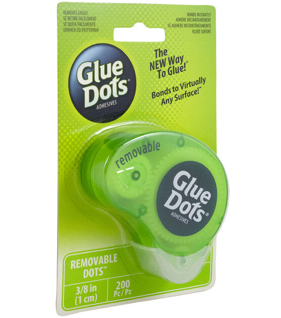 Glue Dots glue dots double-sided removable adhesive dots, 1/2-inch, clear,  roll of 200, 3 pack