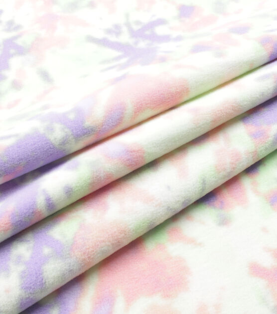 Purple & Pink Tie Dye Anti Pill Fleece Fabric, , hi-res, image 3