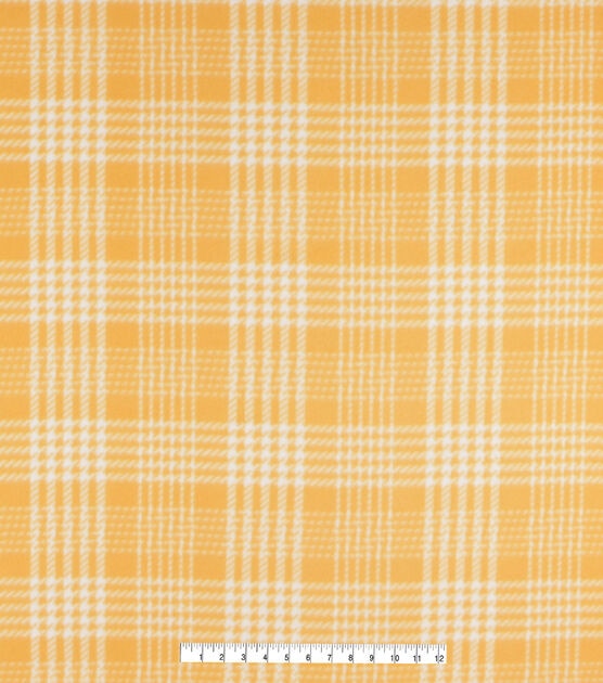 Mustard Plaid Blizzard Fleece Fabric, , hi-res, image 4
