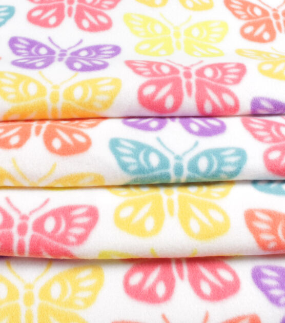 Multi Butterfly Lines Blizzard Fleece Fabric, , hi-res, image 2