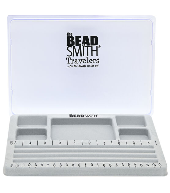 The Beadsmith Mini Bead Board, Grey Flocked, 16 U-Shaped Channel, 4 x 6.75  inches, Design Boards for Creating Bracelets, Necklaces and Other Jewelry  16 - 1 Channel