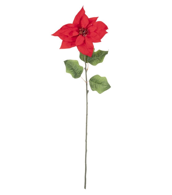 28.5" Red Poinsettia Stem by Bloom Room